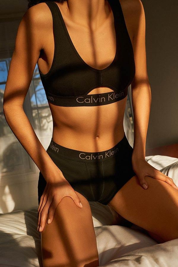 Shop Calvin Klein's Cutout Bralette in Black