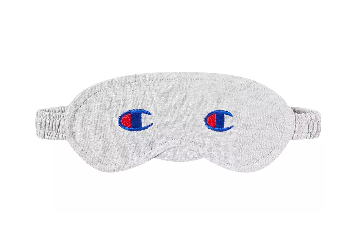 Champion BEAMS Grey Double Logo Eye Mask Sleeping Sleep Travel Branding Collaboration Price Release Where to Buy End