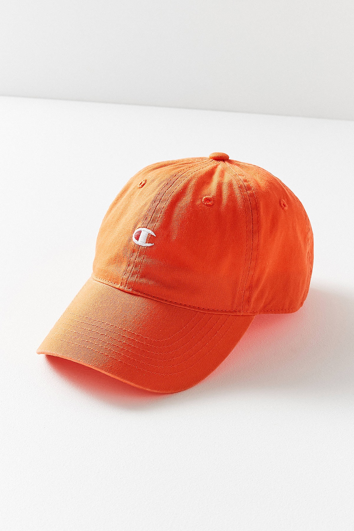 Champion Urban Outfitters Washed Twill Baseball Hat Cap Orange Logo