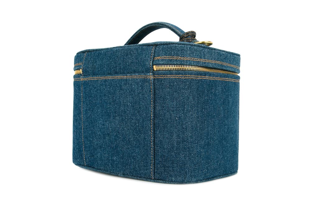 Chanel Vintage Logo Denim Cosmetics Bag Makeup Handbag Designer Coco Box Padlock Retro Where to Buy Unique 90s Farfetch