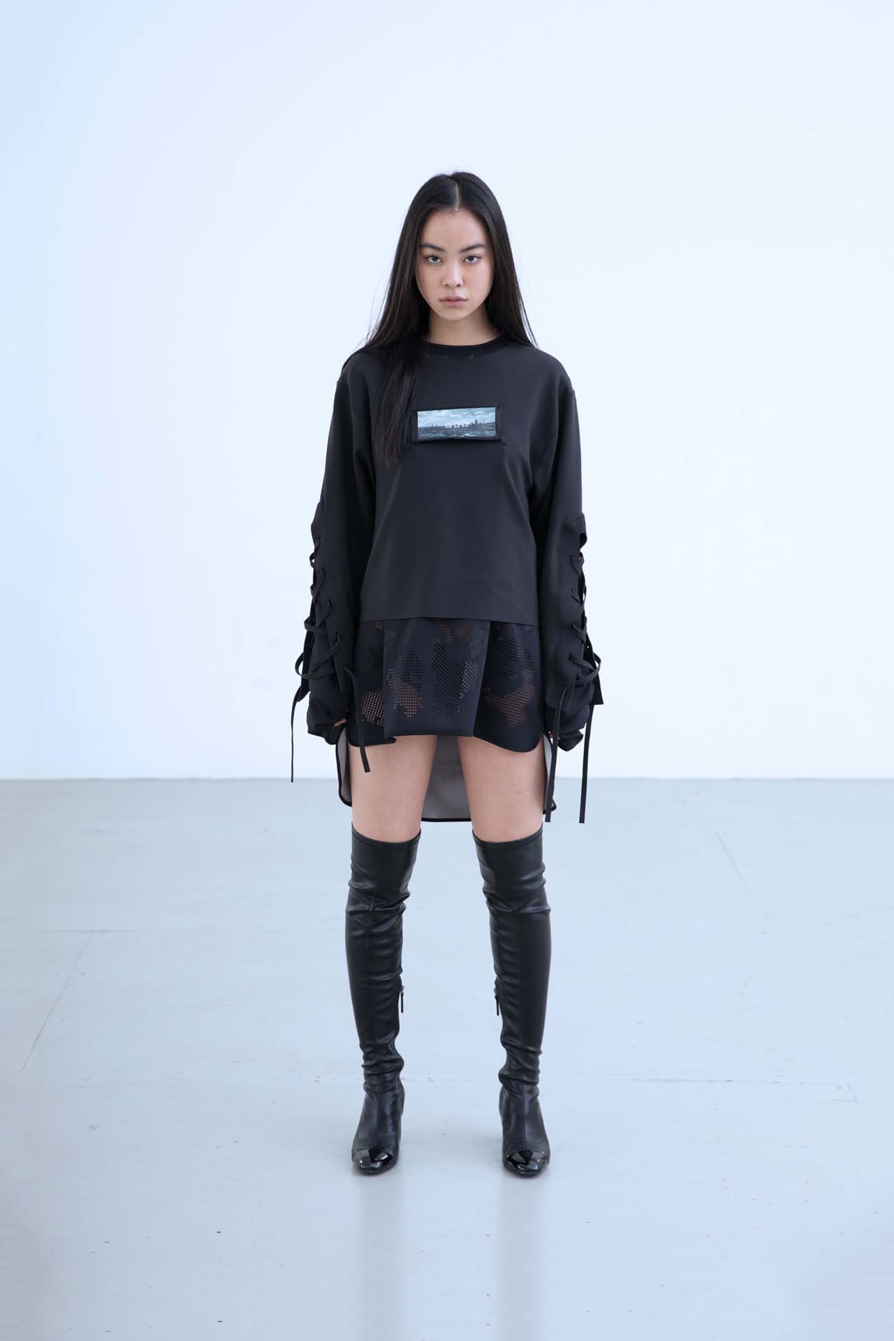 Charli Cohen Fall/Winter 2018 Collection Lookbook Longsleeved Shirt Black