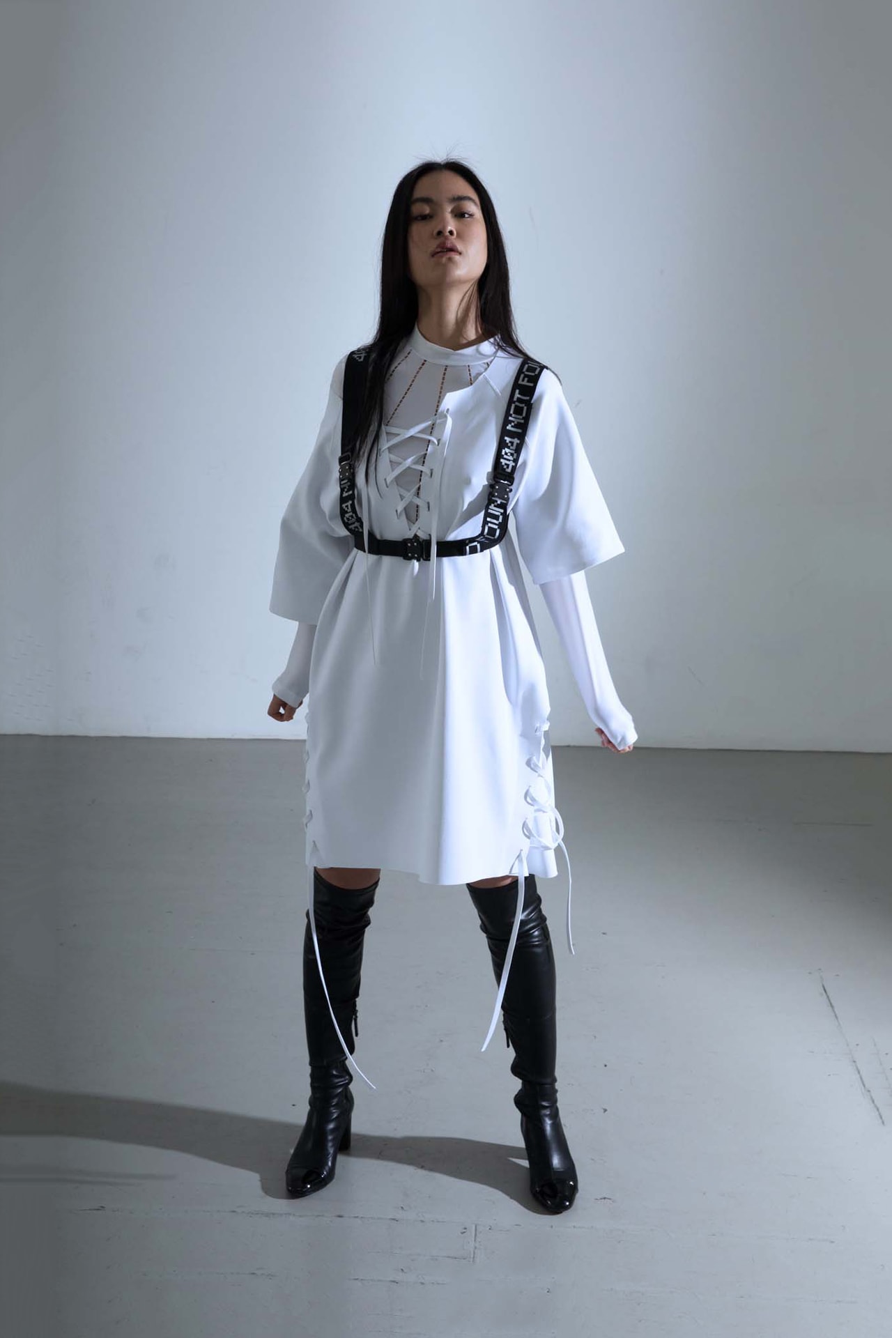 Charli Cohen Fall/Winter 2018 Collection Lookbook Longsleeved Shirt White