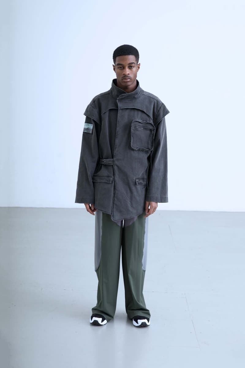 Charli Cohen Fall/Winter 2018 Collection Lookbook Convertible Parka Pants Grey Green