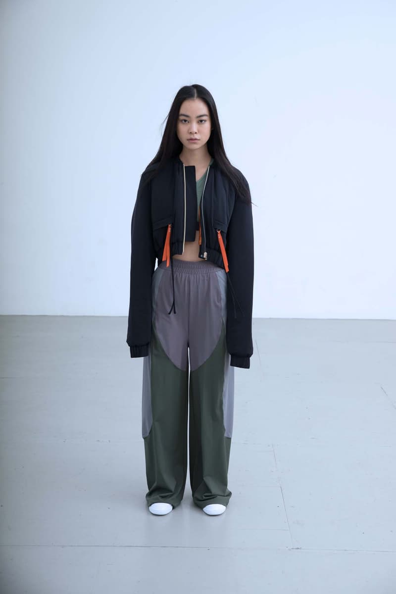 Charli Cohen Fall/Winter 2018 Collection Lookbook Bomber Jacket Pants Black Green