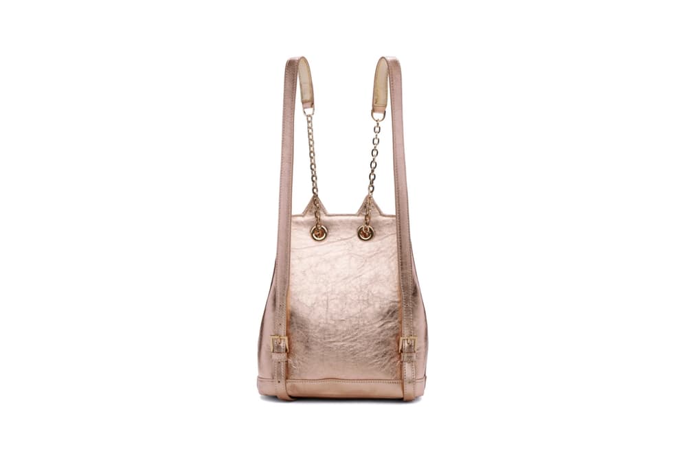 Charlotte Olympia Petit Feline Backpack Metallic Pink Rose