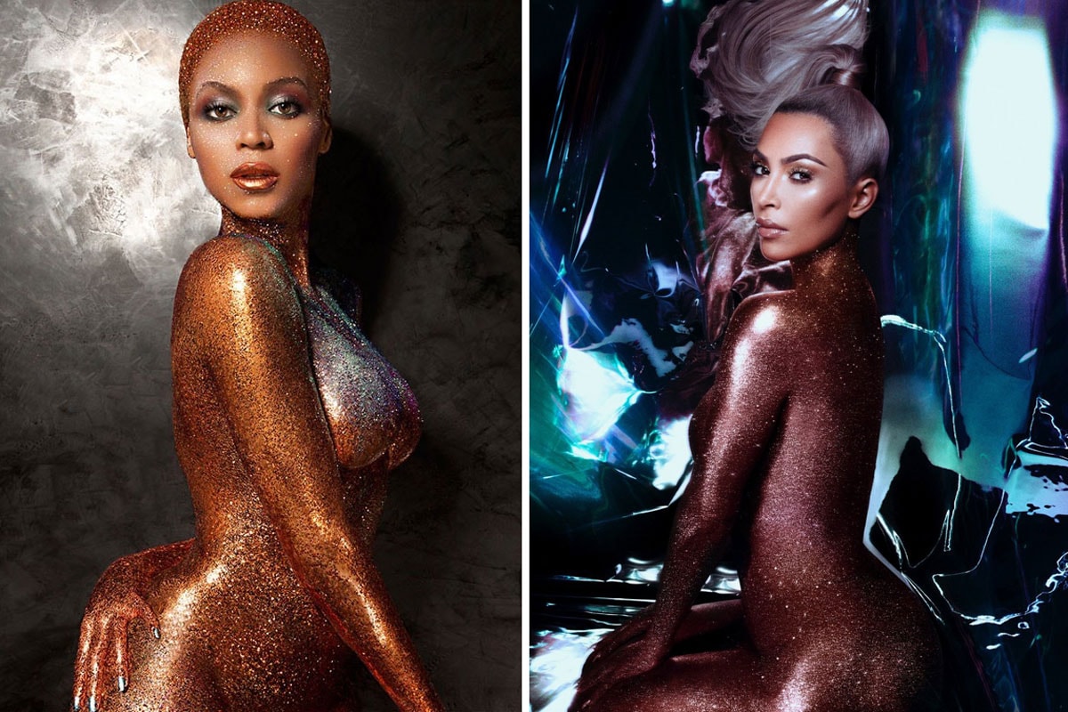 Beyonce Kim Kardashian Flaunt Magazine KKW Beauty Ultra Beams Highlighters