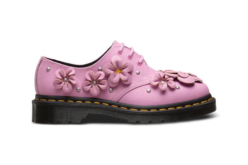 Dr martens doc black pink 3d flower boots shoes leather wanderlust spring 2018 floral where to buy