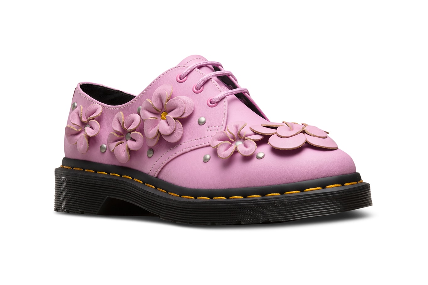 Dr martens doc black pink 3d flower boots shoes leather wanderlust spring 2018 floral where to buy