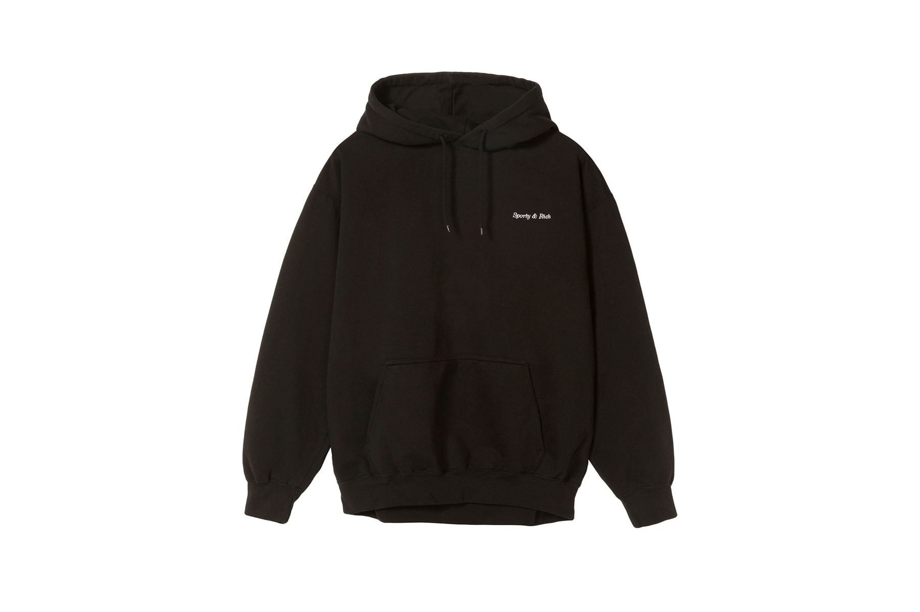Emily Oberg Sporty & Rich Classic Black Logo Hoodie restock sells out