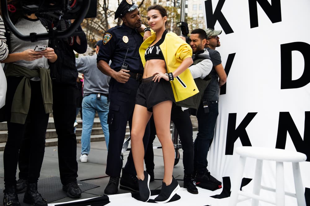 Emily Ratajkowski DKNY Spring Summer 2018 Campaign Sports Bra Running Short Black