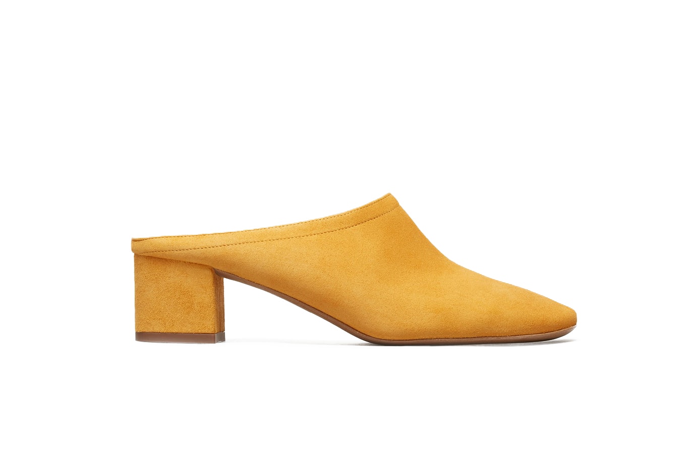 Everlane Everyday Suede Leather Heeled Mules Shoes Footwear Mustard Olive Black Grey Taupe