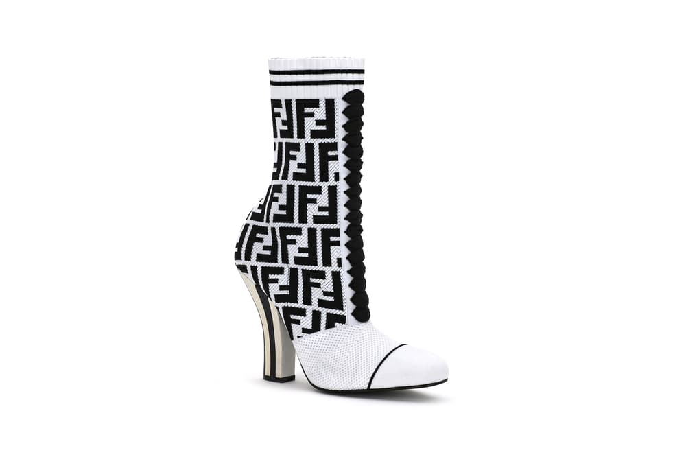 Fendi FF Logo Capsule Collection Rockoko Bootie Black White