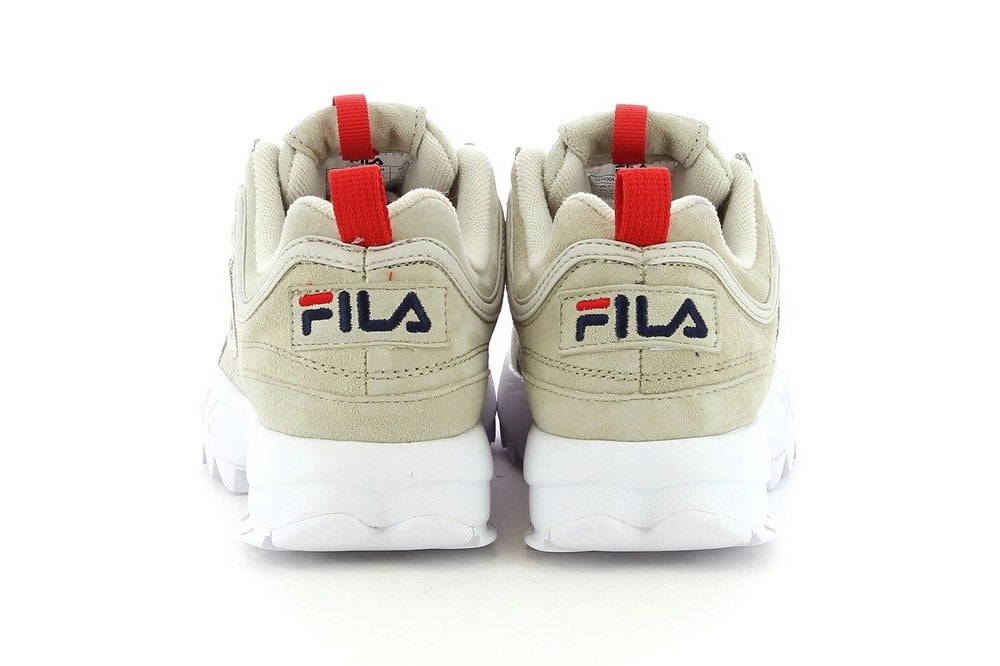 FILA Disruptor Low Turtle Dove Beige Natural Red Logo chunky bulky 90s dad sneaker womens