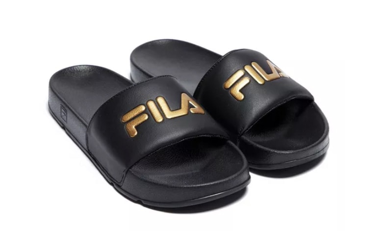 FILA Drifter Logo Slides Black Gold