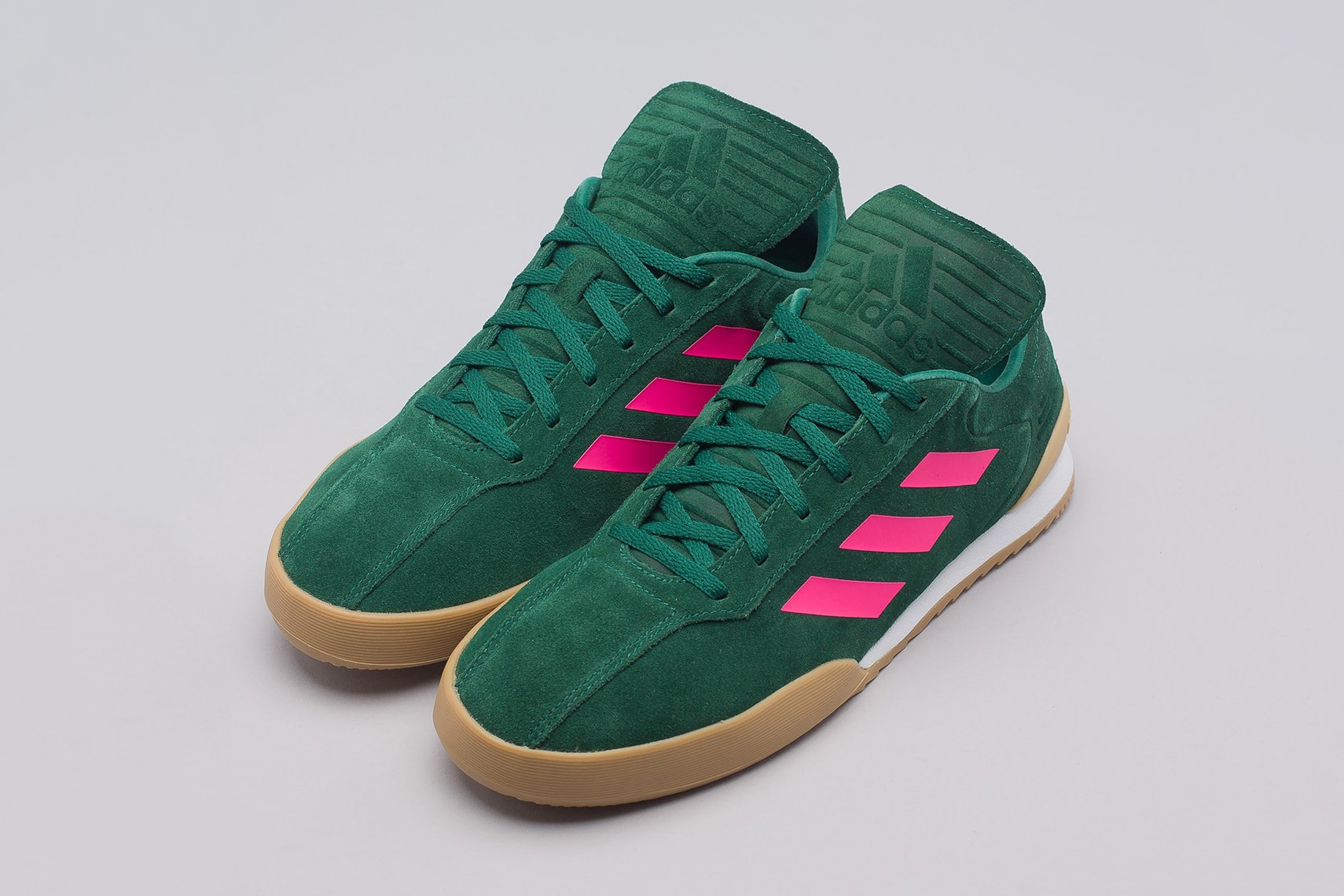 gosha rubchinskiy adidas copa trainers green pink gum white