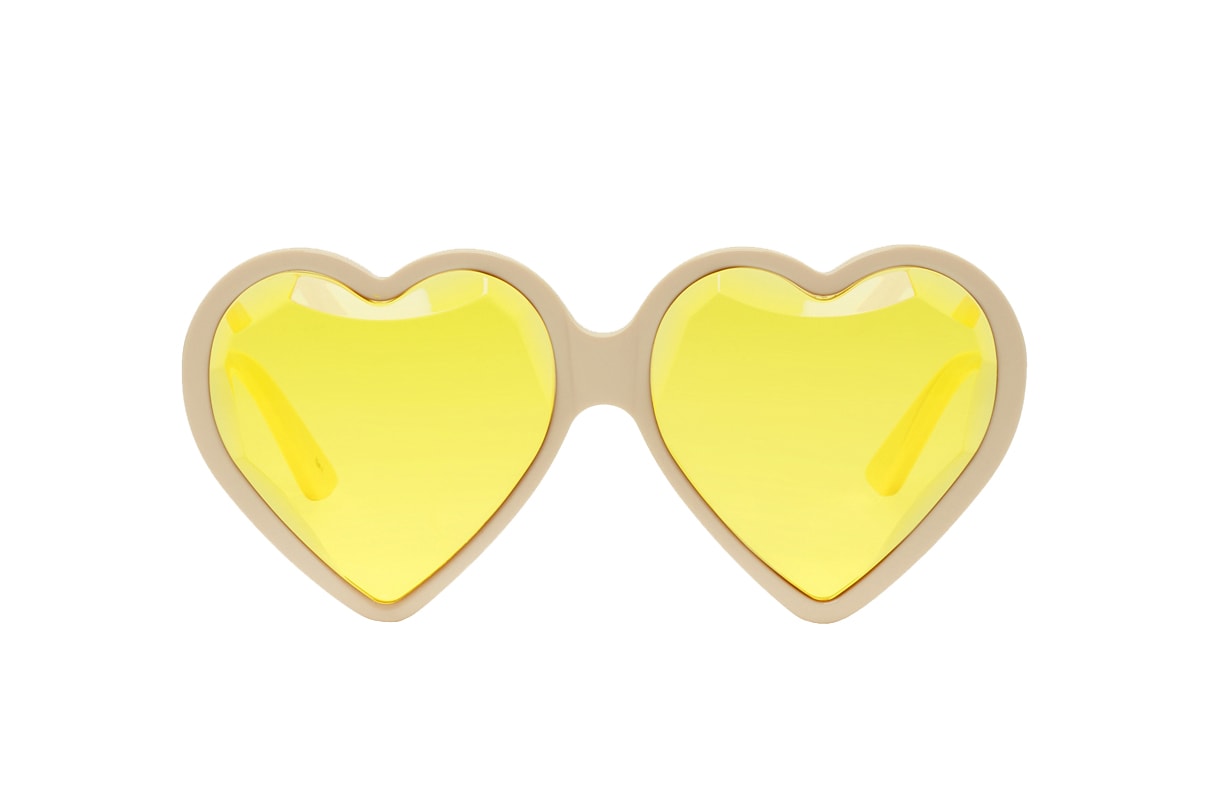Gucci Yellow Heart-Shaped Sunglasses Alessandro Michele Shades Eyewear Accessories
