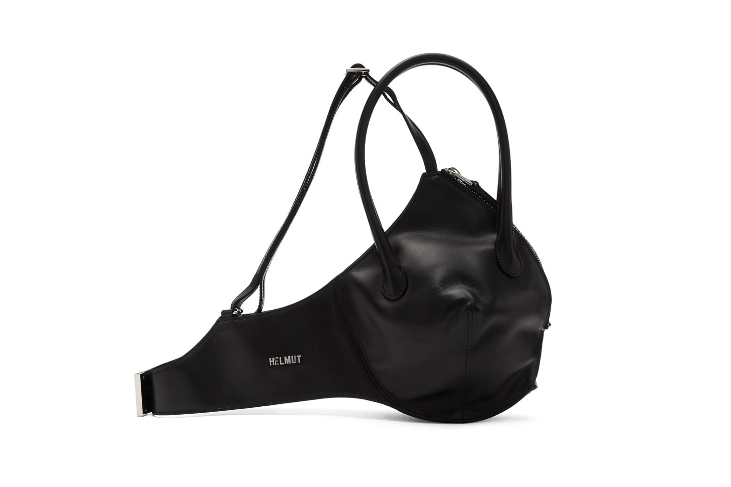Helmut Lang Shayne Oliver Black Leather Bra Bag, Bow bag with chain