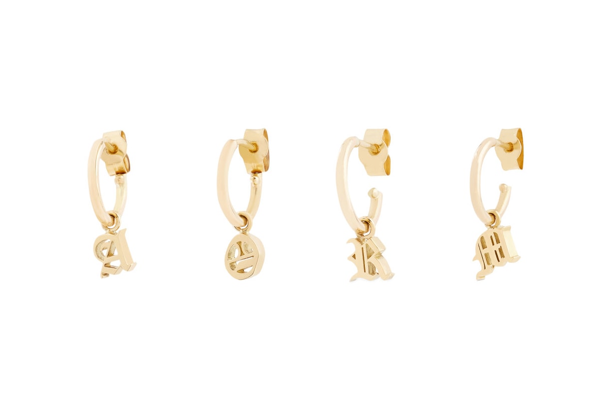 Isabella Townsley Initial Hoop Earrings Gold "A" "O" "R" "M"