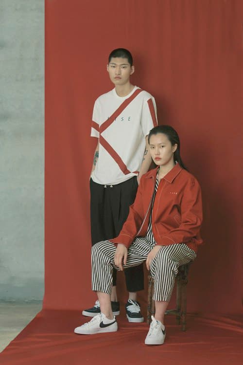IISE Spring/Summer 2018 Collection Lookbook T-Shirt Panel Coach Jacket White Crimson