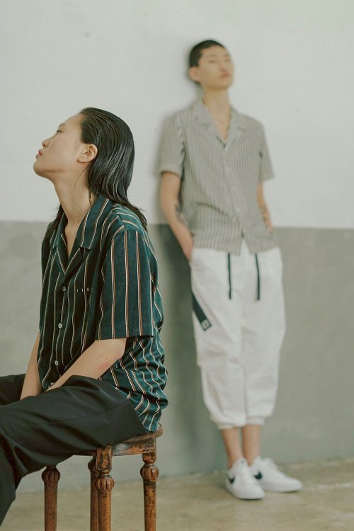 IISE Spring/Summer 2018 Collection Collared Shirt Lounge Pants Green