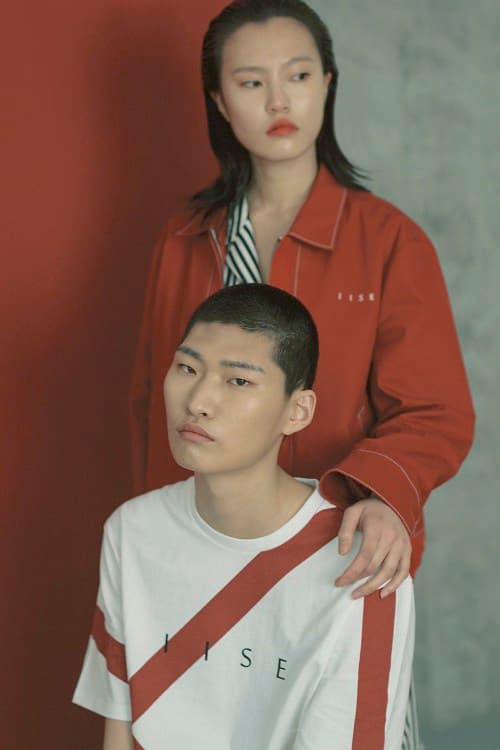 IISE Spring/Summer 2018 Collection Lookbook T-Shirt Panel Coach Jacket White Crimson