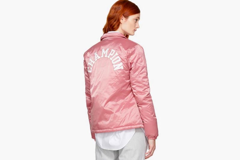 Champion Nylon Logo Jacket Pink