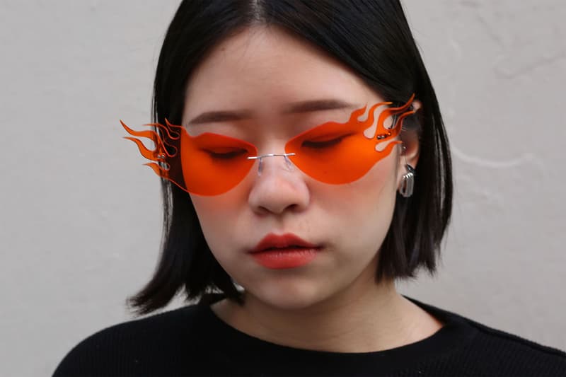 jzhong Meteor Flame Glasses Rihanna Sunglasses orange blue handmade NYC instagram where to buy find