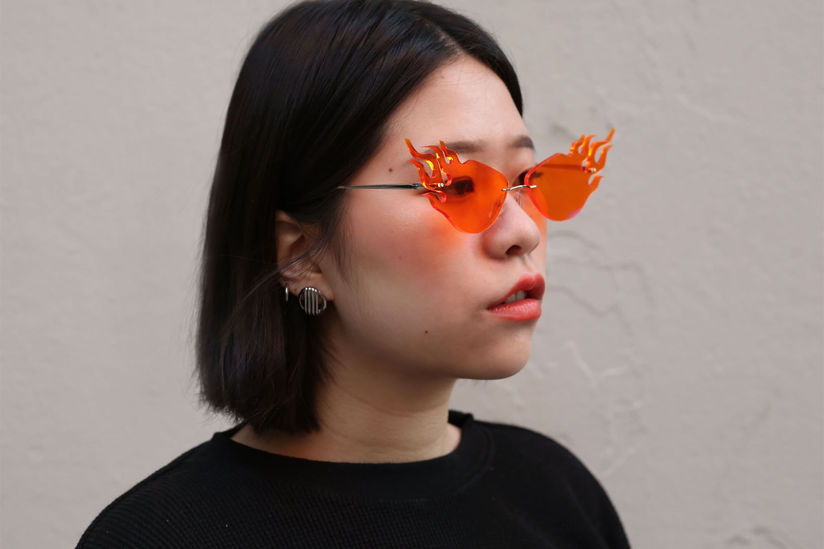jzhong Meteor Flame Glasses Rihanna Sunglasses orange blue handmade NYC instagram where to buy find
