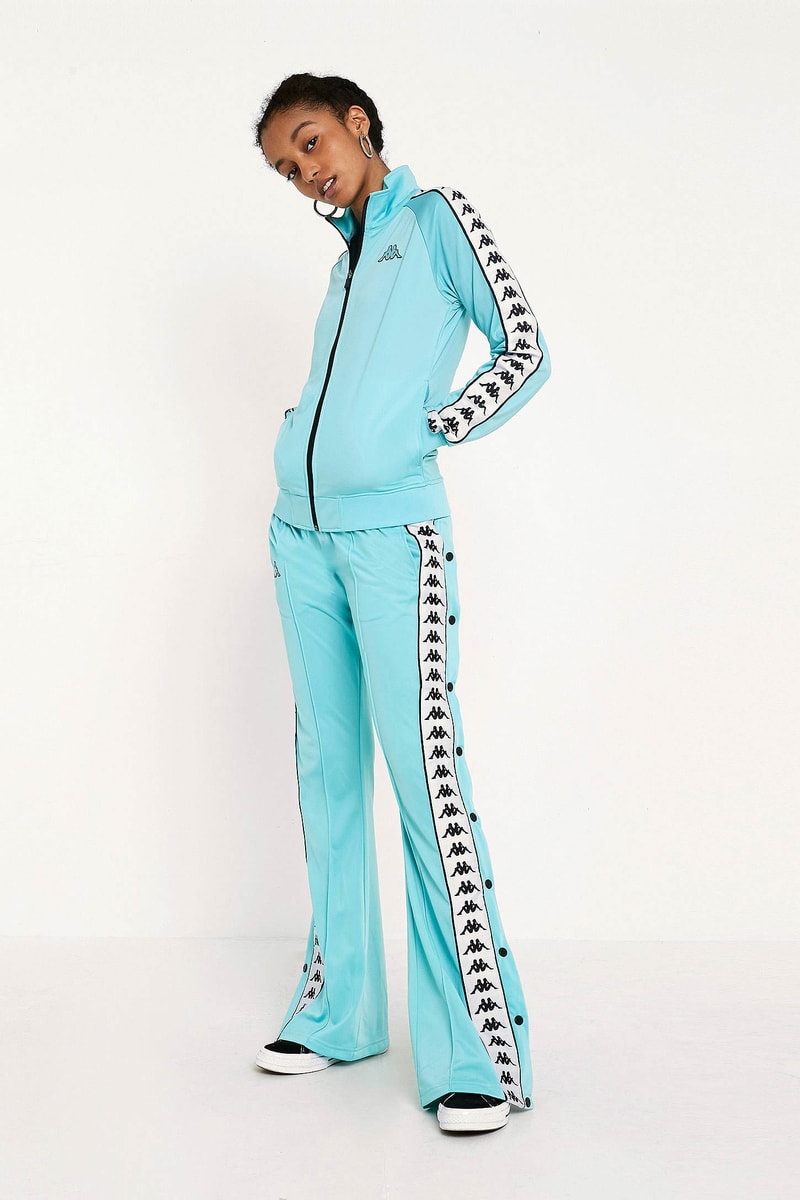 Kappa Wanniston Track Jacket Astoria Wide-Leg Popper Pants Turquoise