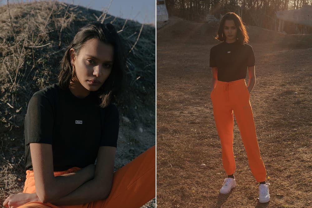 KITH Military Collection Lookbook Logo Shirt Sweatpants Black Orange