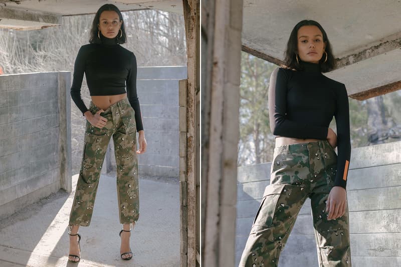 KITH Military Collection Lookbook Crop Top Longsleeve Shirt Jada Pant Black Green Camo