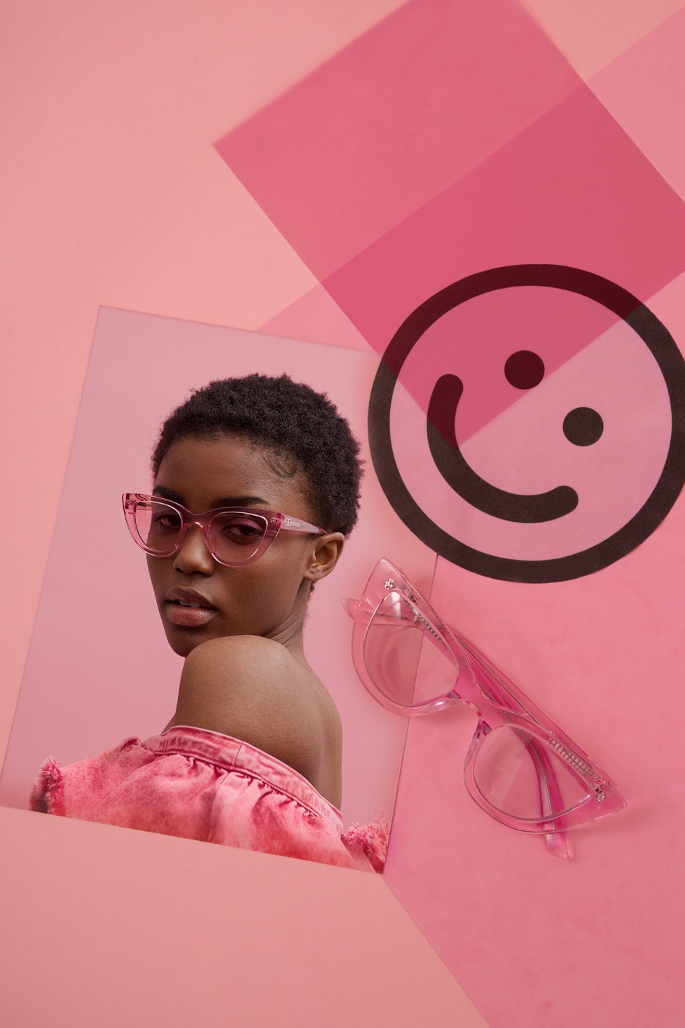 lazy oaf debut sunglasses collection london pink clear cat eye