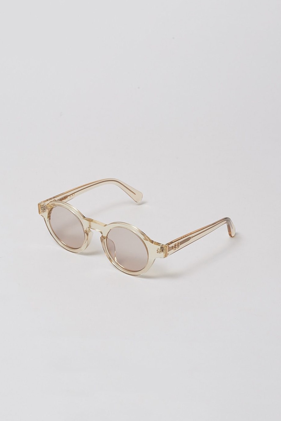 lazy oaf debut sunglasses collection london round clear off white tan