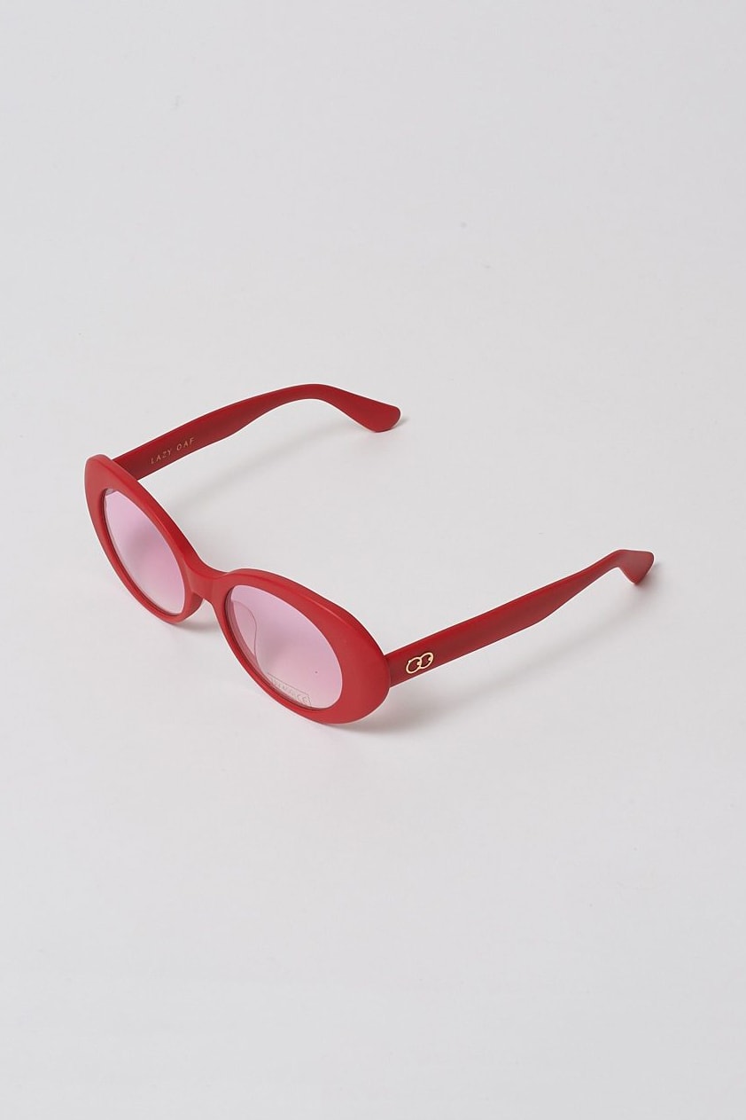 lazy oaf debut sunglasses collection london red oval