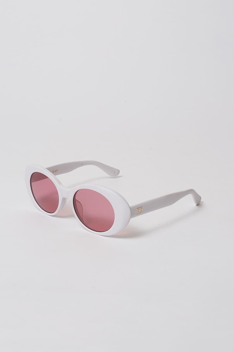 lazy oaf debut sunglasses collection london white oval pink shade