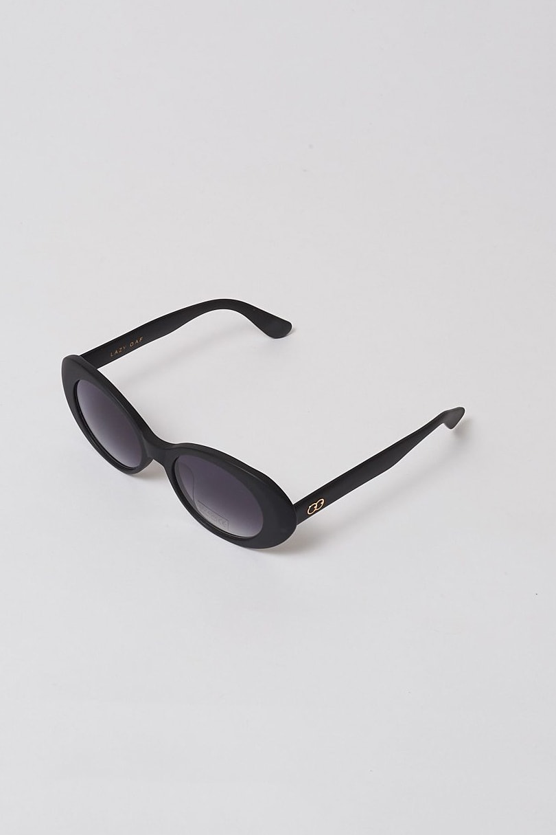 lazy oaf debut sunglasses collection london black oval shade
