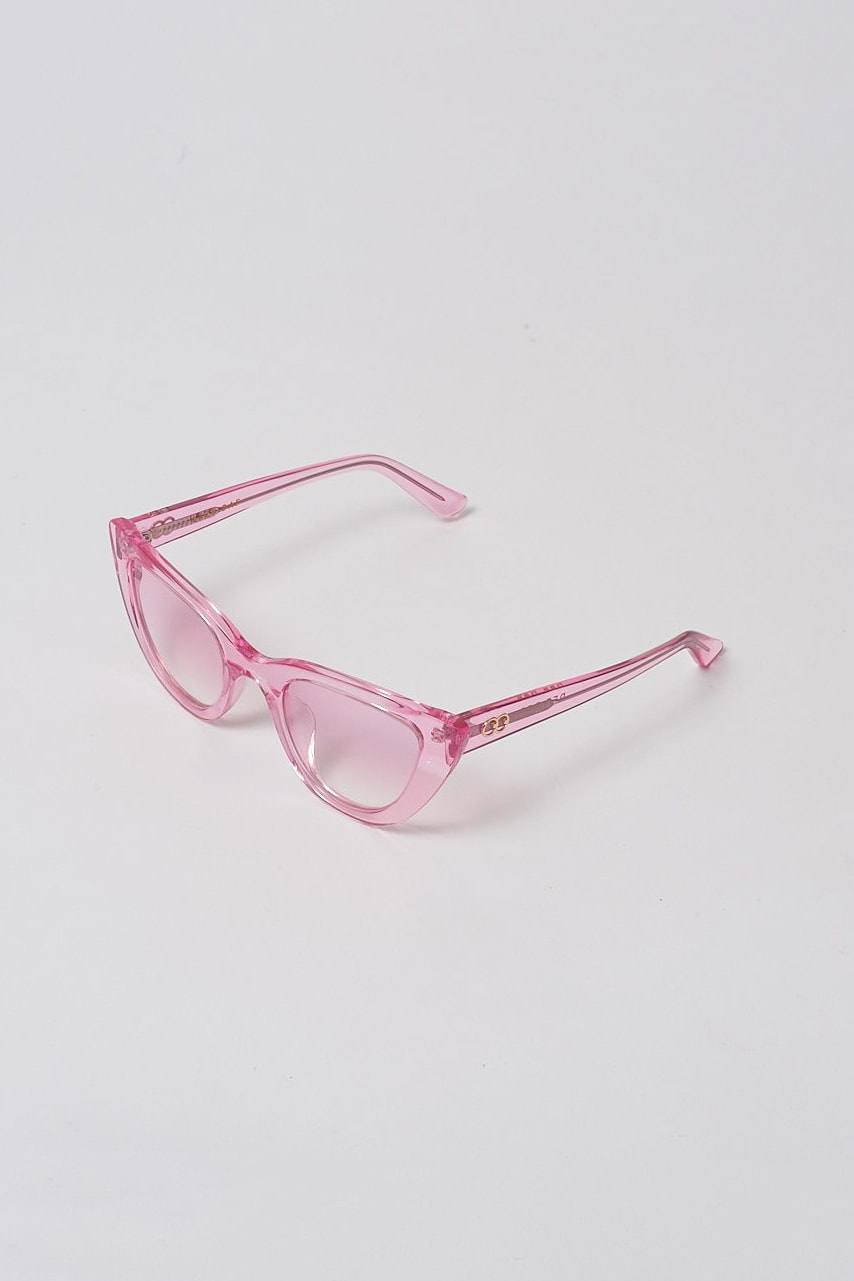 lazy oaf debut sunglasses collection london clear pink cat eye