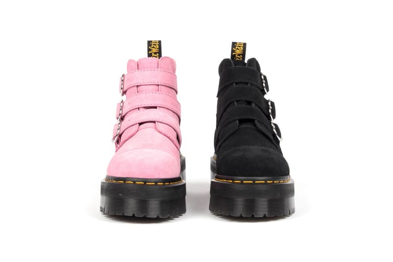 Lazy Oaf x Dr. Martens Suede Heart Boots Pink Black