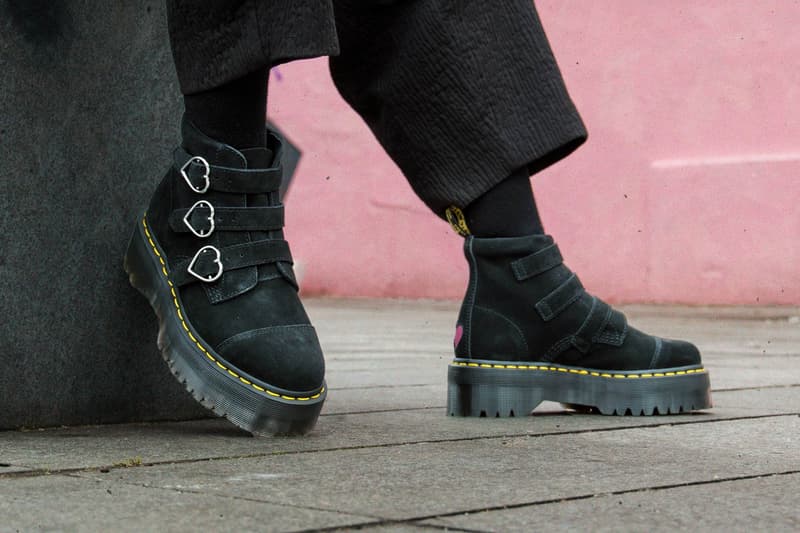 Lazy Oaf x Dr. Martens Suede Heart Boots Black