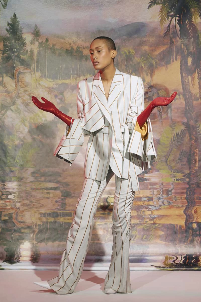 Le Studio Pierre Fall/Winter 2018 Lookbook Striped Blazer Pants White Yellow