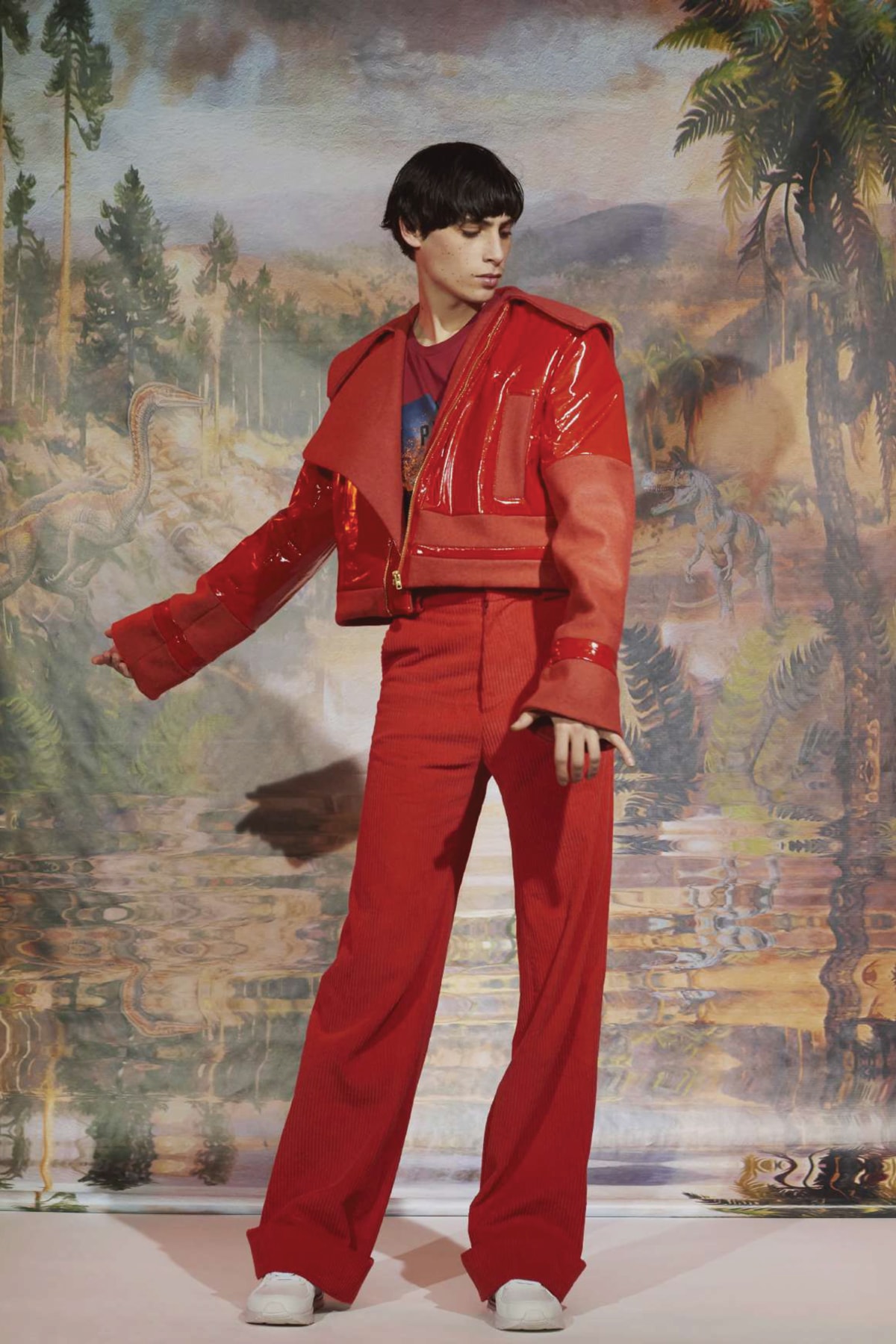 Le Studio Pierre Fall/Winter 2018 Lookbook Pants Leather Jacket Red