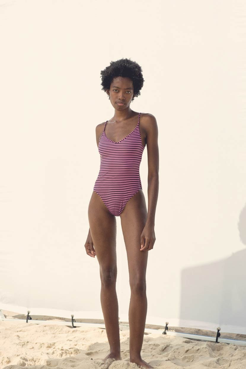 Les Girls Les Boys Swimwear Lookbook Stripe Swimsuit Pink