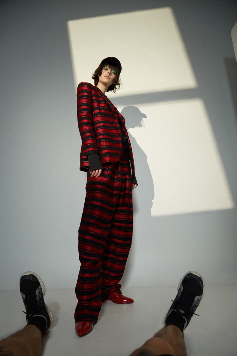 MSGM T-Shirt Marlene Birger Suit Shoes Stuart Weitzman Hat Awake NY Black Red