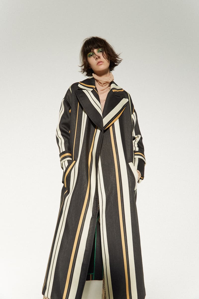 Marlene Birger Coat Paris Georgia x Standard Issue Shirt Burberry Trouser Striped Brown Red