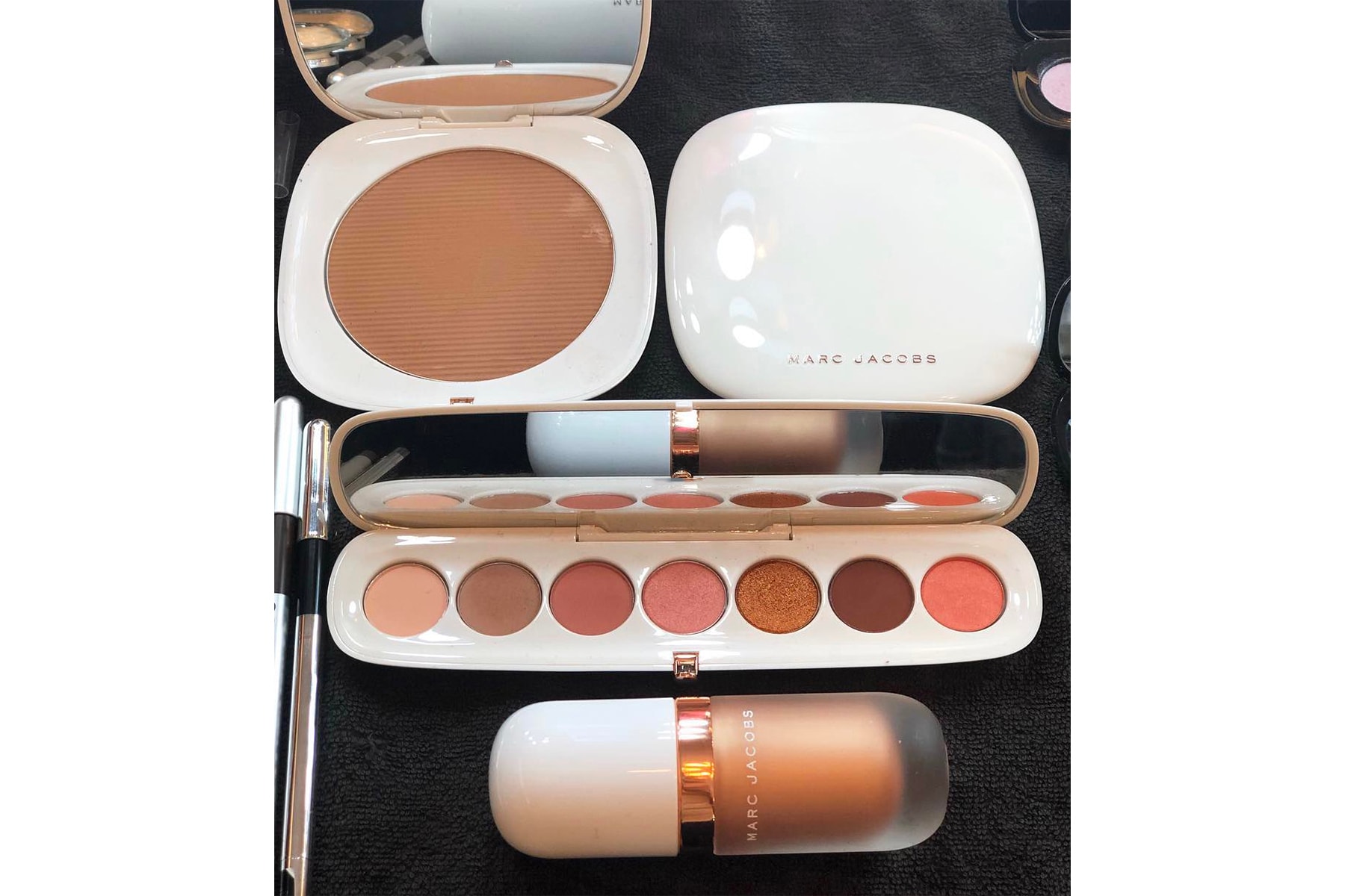 Marc Jacobs Beauty Coconut Collection Rose Gold Gel Dew Drops Highlighter Eyeshadow Palette Setting Powder Bronzer Release Date Sephora April 24 Price Eyeconic