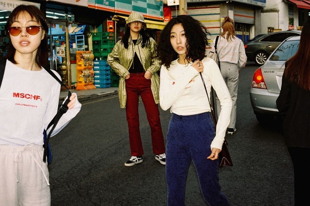 MISCHIEF's Spring/Summer 2018 Lookbook Streetwear Korean Label Fashion Retro Staple Pieces Street Style Girl Gang