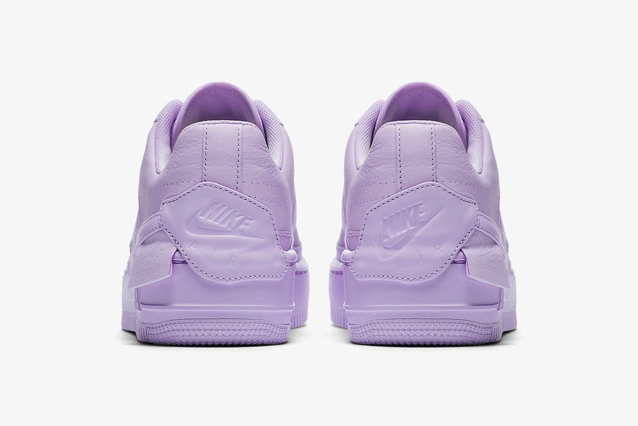 nike air force 1 low jester xx violet mist leather platform back purple heel