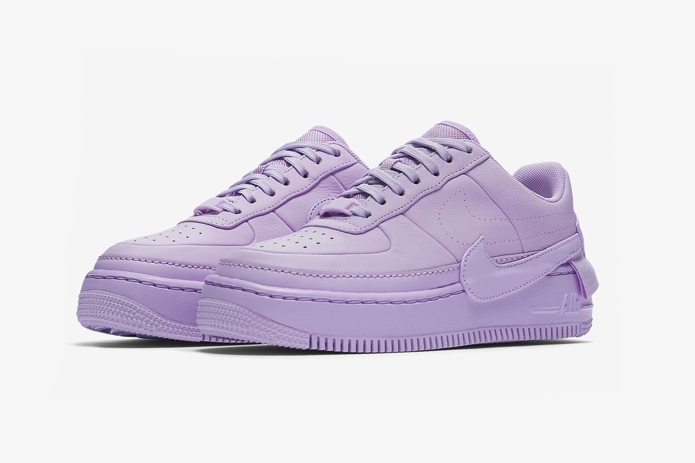 nike air force 1 low jester xx violet mist leather platform purple side pair