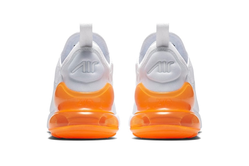 Nike Air Max 270 Hot Punch Total Orange see through transparent heel white mesh mens women's unisex where to buy