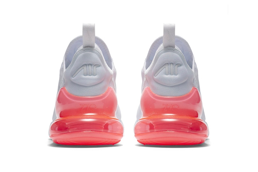 Nike Air Max 270 Hot Punch Total Orange see through transparent heel white mesh mens women's unisex where to buy